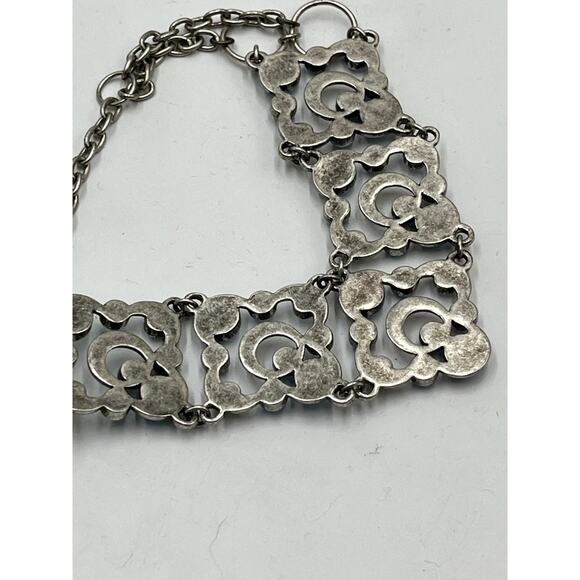 Touchstone TCS Crystal by
SWAROVSKI Blue AB Crystal Silver
Tone V Bib Necklace - Picture 6 of 8